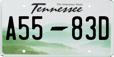 TN license plate A5583D