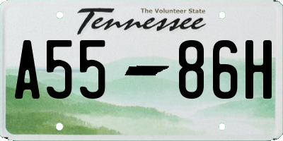 TN license plate A5586H