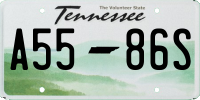 TN license plate A5586S