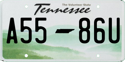 TN license plate A5586U