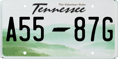 TN license plate A5587G