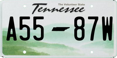 TN license plate A5587W