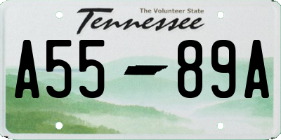 TN license plate A5589A