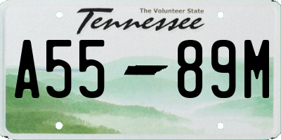 TN license plate A5589M