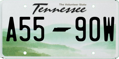 TN license plate A5590W