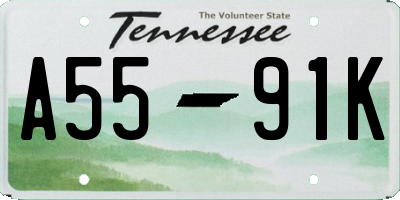 TN license plate A5591K
