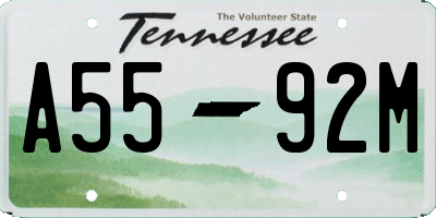 TN license plate A5592M