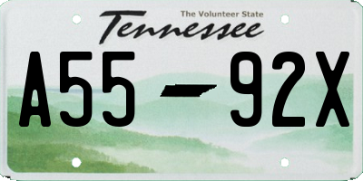 TN license plate A5592X