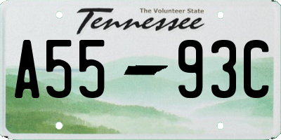 TN license plate A5593C