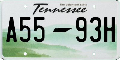 TN license plate A5593H