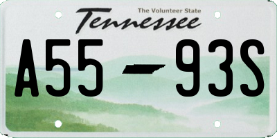 TN license plate A5593S