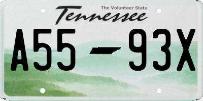 TN license plate A5593X