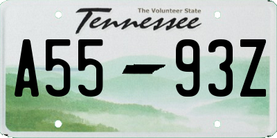 TN license plate A5593Z