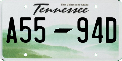 TN license plate A5594D