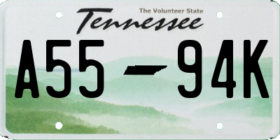 TN license plate A5594K
