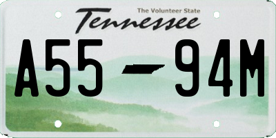 TN license plate A5594M