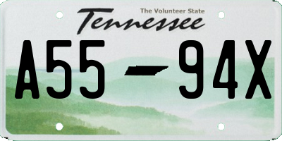 TN license plate A5594X