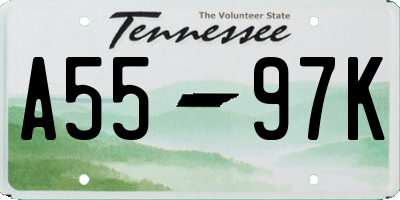 TN license plate A5597K