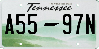 TN license plate A5597N