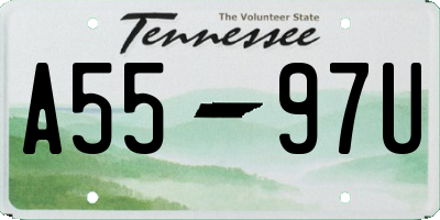 TN license plate A5597U