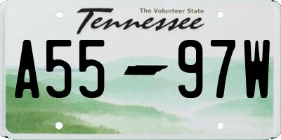 TN license plate A5597W