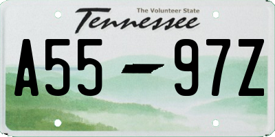 TN license plate A5597Z