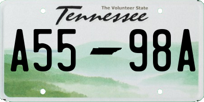 TN license plate A5598A