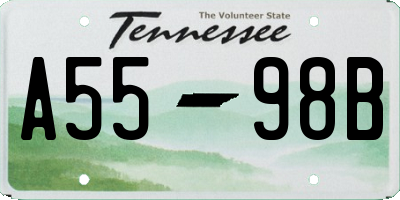 TN license plate A5598B