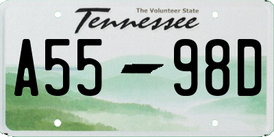 TN license plate A5598D