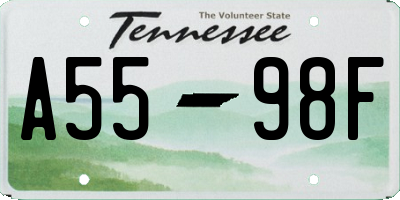 TN license plate A5598F