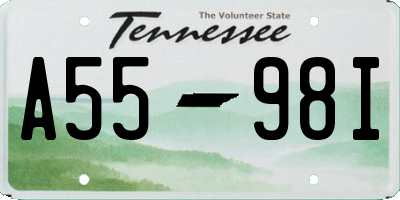 TN license plate A5598I