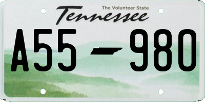 TN license plate A5598O