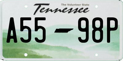 TN license plate A5598P