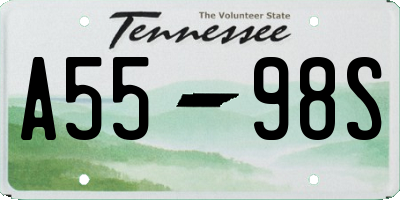 TN license plate A5598S