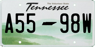 TN license plate A5598W