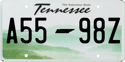 TN license plate A5598Z