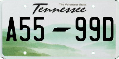 TN license plate A5599D