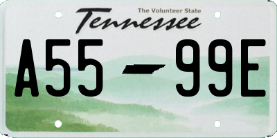 TN license plate A5599E