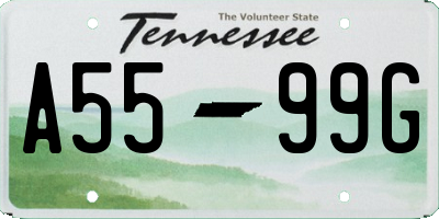 TN license plate A5599G