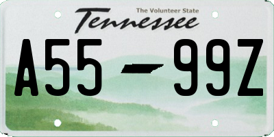 TN license plate A5599Z