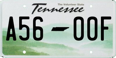 TN license plate A5600F