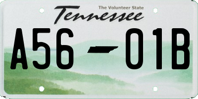 TN license plate A5601B