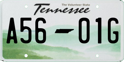 TN license plate A5601G