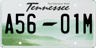 TN license plate A5601M