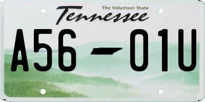 TN license plate A5601U