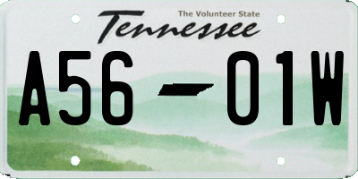 TN license plate A5601W