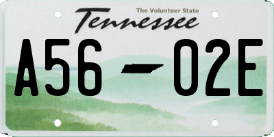 TN license plate A5602E