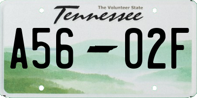 TN license plate A5602F