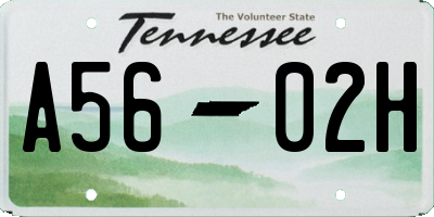 TN license plate A5602H