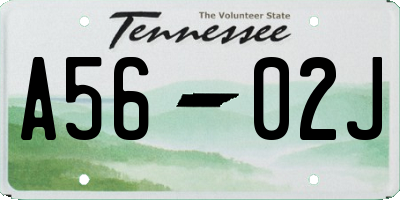 TN license plate A5602J